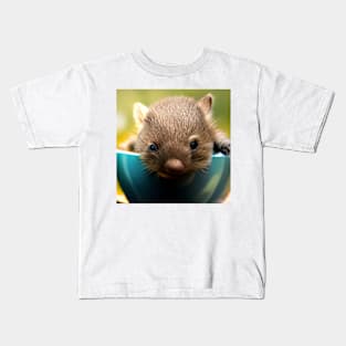 Wombat in a tea cup Kids T-Shirt